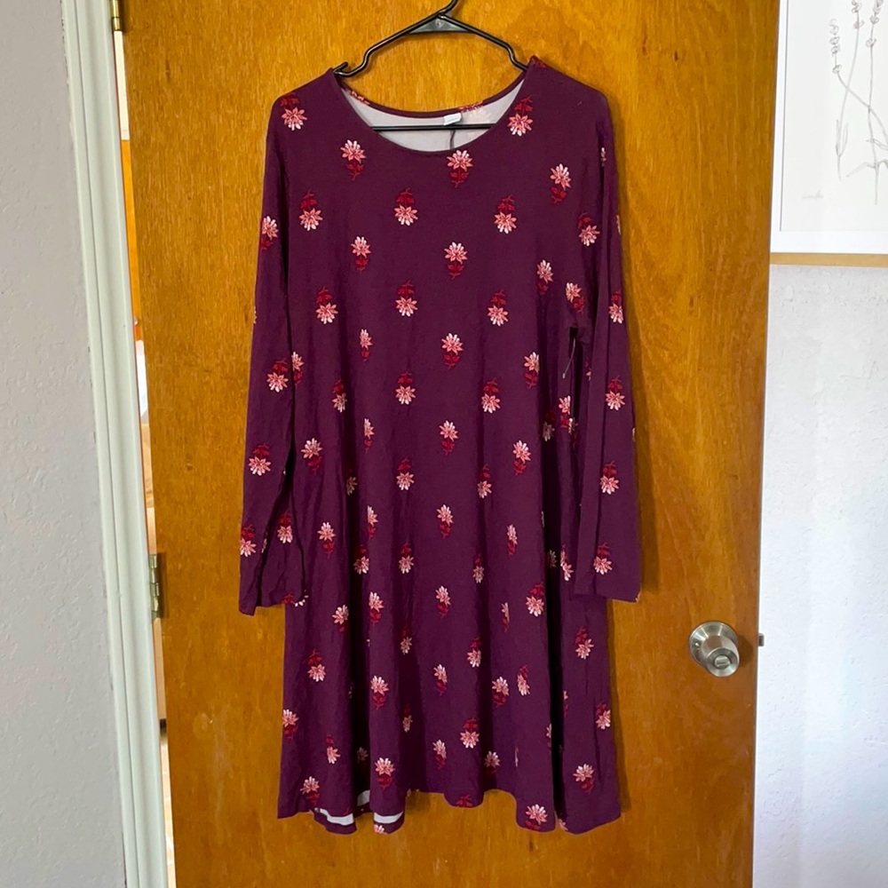Long sleeved purple dress